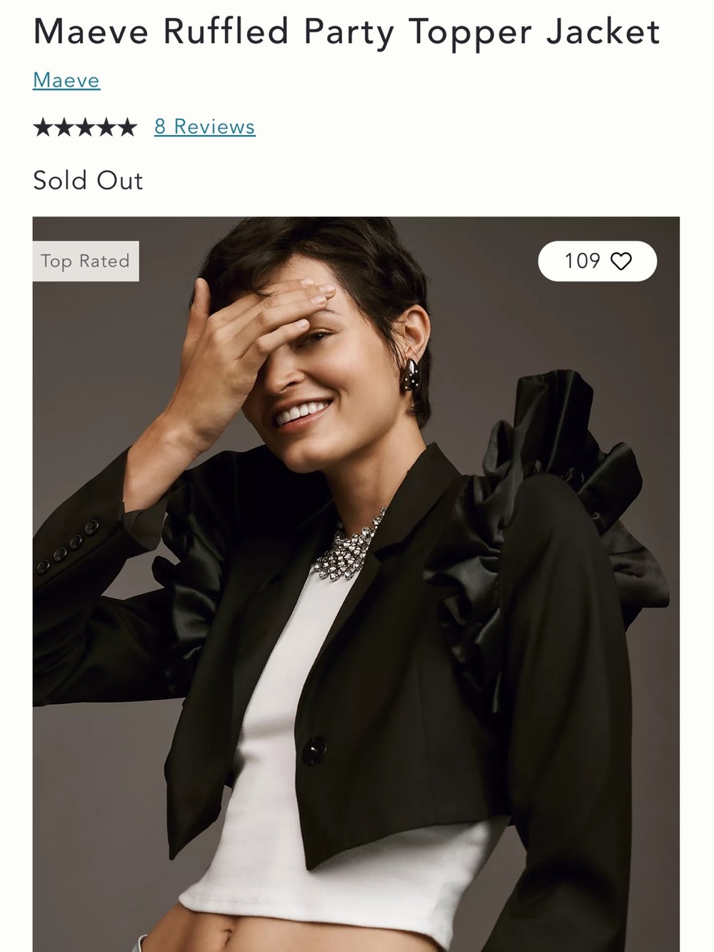 Maeve ruffled party topper jacket